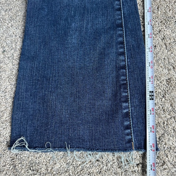 KUT from Kloth Nikki Raw Hem Mid Rise Kick Flare Jeans 4 stretch designer blue - Picture 12 of 12